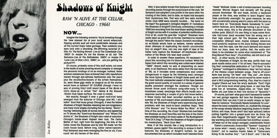 shadows of night cd raw in cellar cover in left